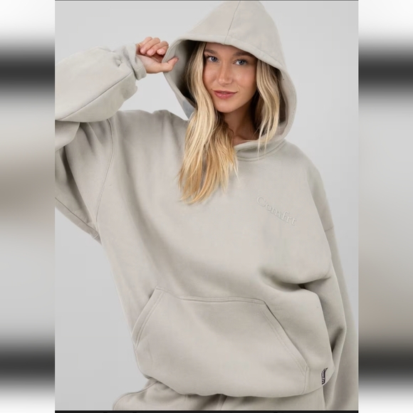 Comfrt Sweaters - Comfrt MINIMALIST HOODIE CEMENT (WOMEN,MENS)